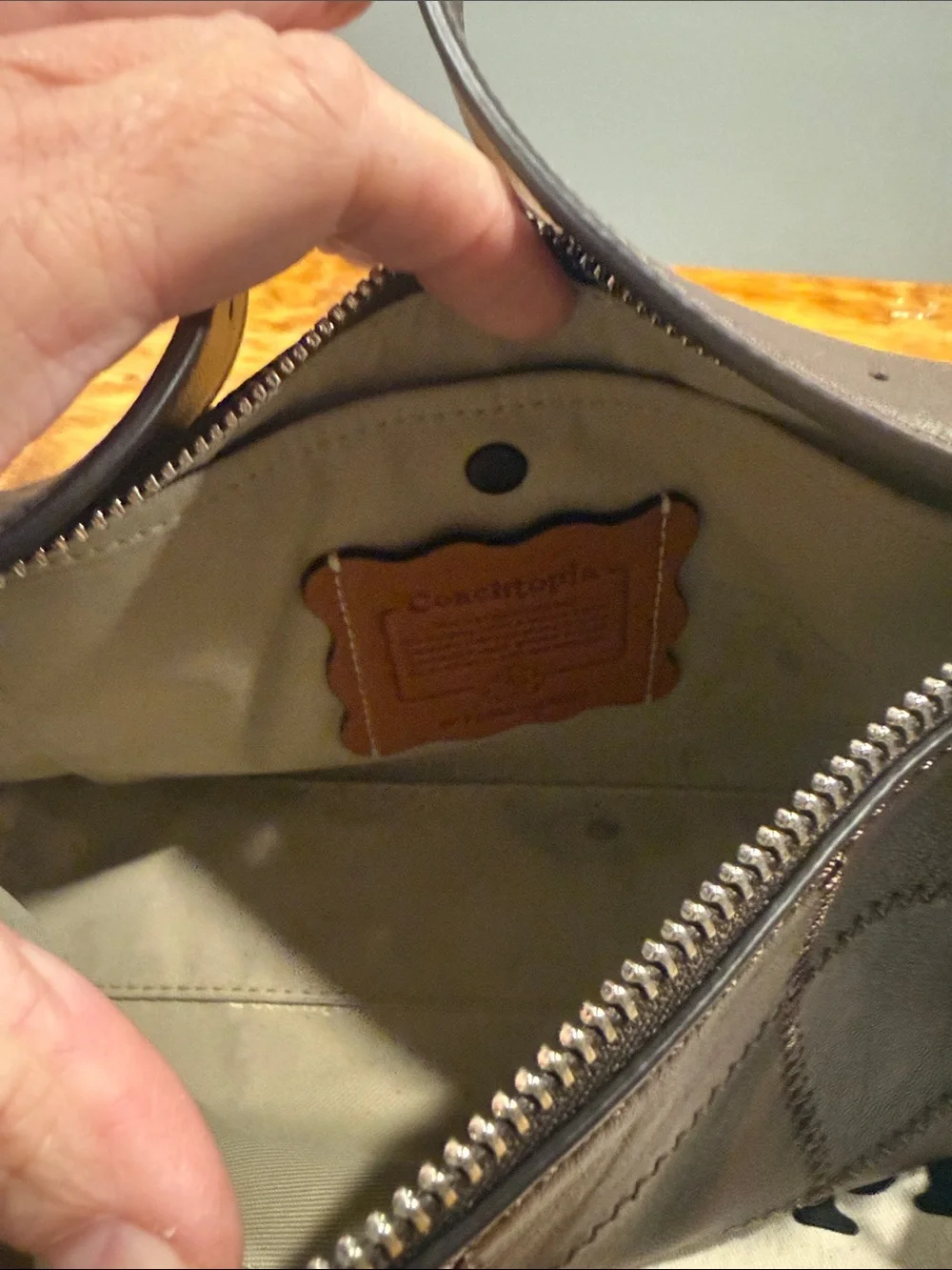 Coach Quilted Leather Shoulder Bag in Dark Brown with Coin Pouch - Picture 5 of 14